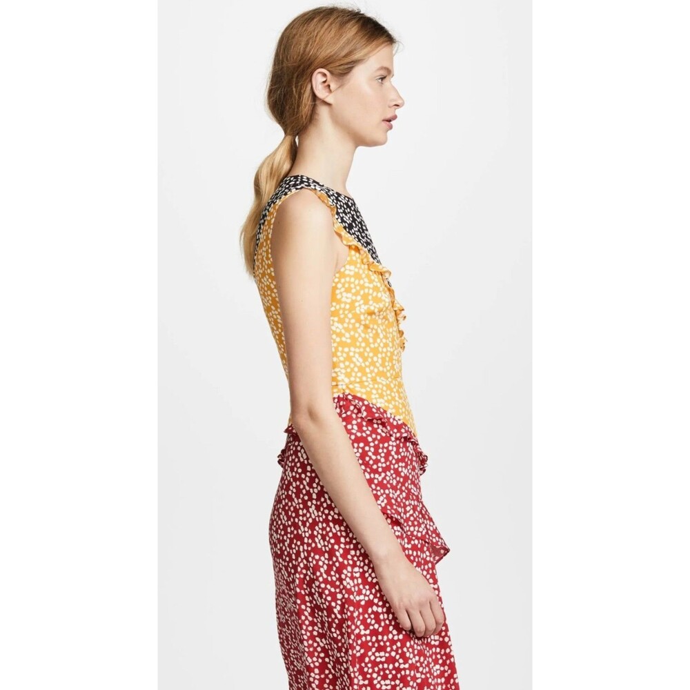 Saloni Agnes Knot Print Silk Crepe De Chine Dress Size 2 Multicolor Combo - Picture 2 of 8